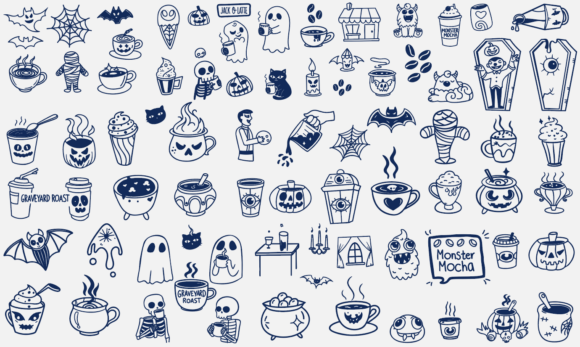 Spooky Halloween Coffee Pumpkin Cup SVG Graphics